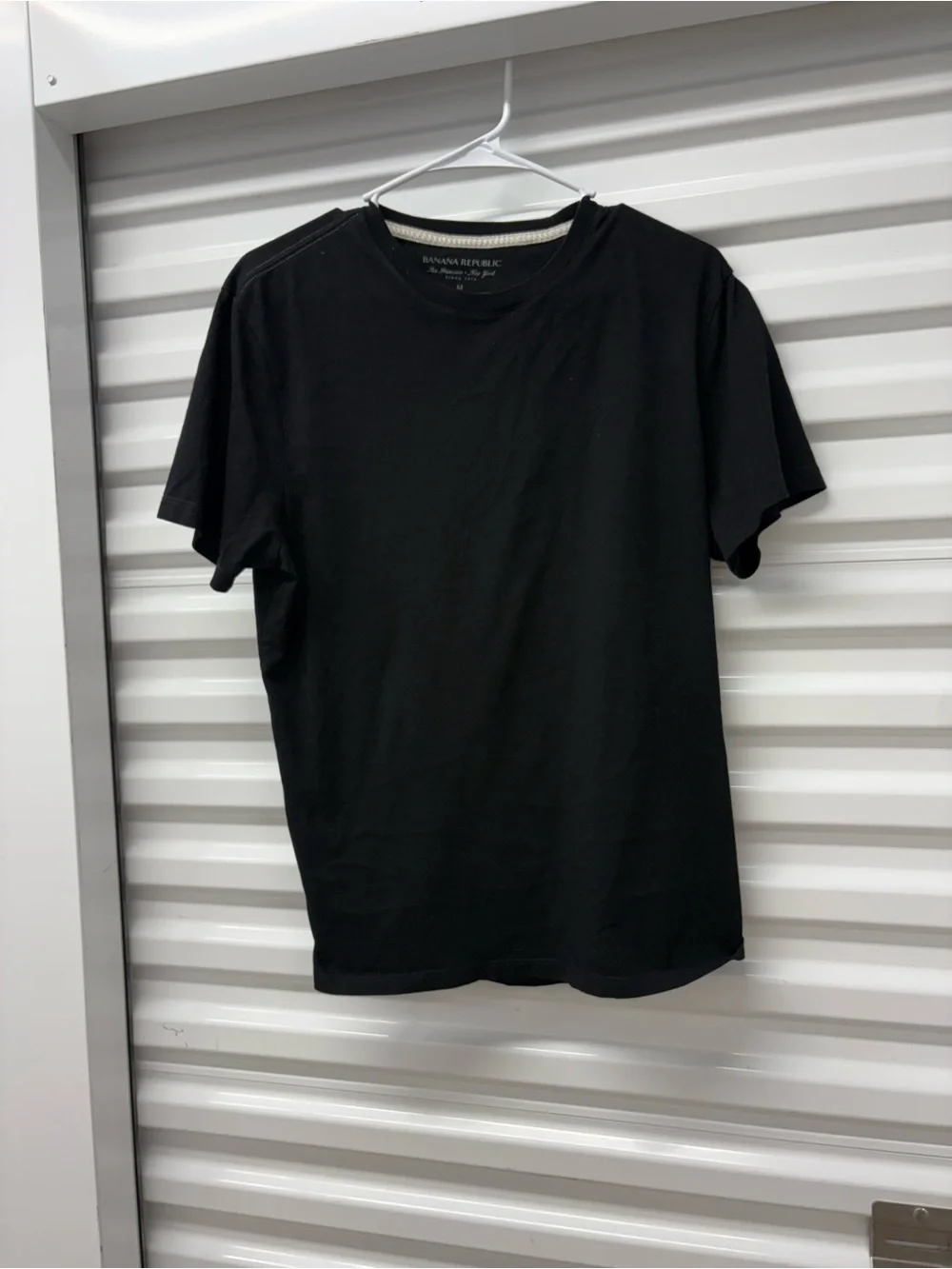 Banana Republic Men's Black Crew Neck Short Sleeve Fitted Cotton T-Shirt M